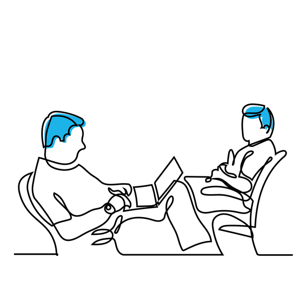 illustration arbeitender kollegen