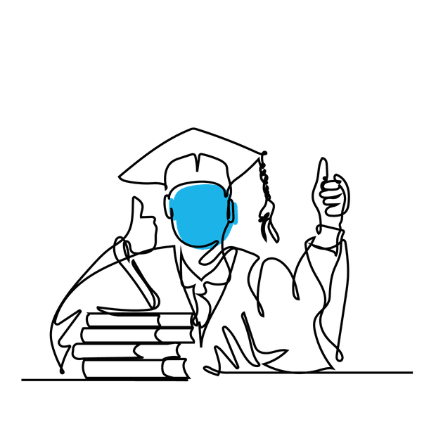 illustration einer studierenden person