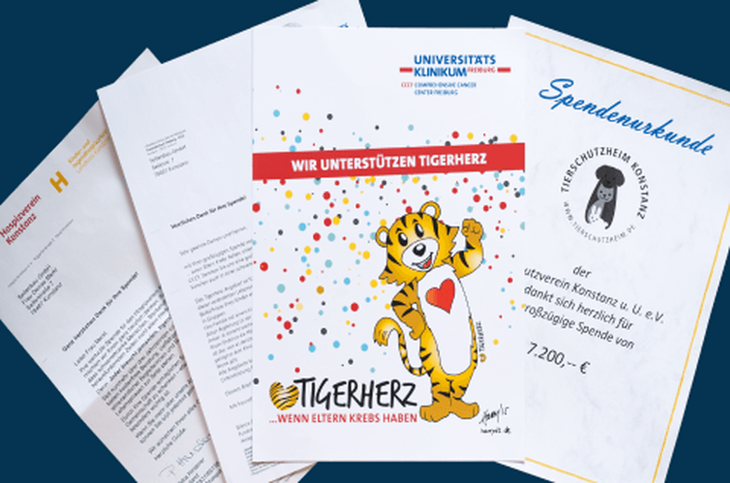 Dankschreiben von gemeinnützigen Organisationen, die eine Spende von SEITENBAU erhalten haben